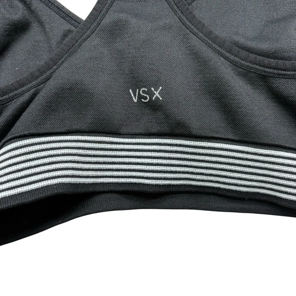 Victoria Secret VSX Womens Sports Bra Medium Black Pullover Racerback Adjustable